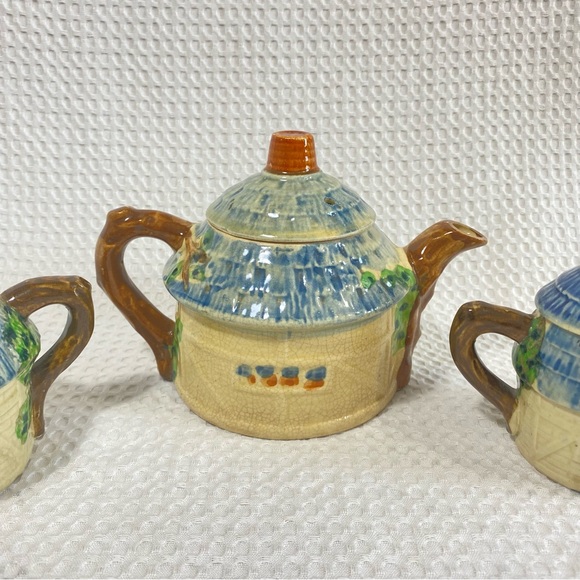 Vintage Cottage Tea Set W/ Tea Pot Creamer Sugar Bowl Loose Leaf Tea Japan Made - Picture 6 of 11